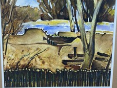 Arthur E. Haddock(1895-1980)“Upstairs, Calle Peña“ Watercolor Landscape Fine Art
