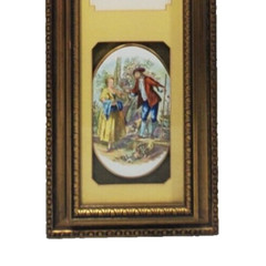 Vintage Andrew Kolb & Son Vertical Gold Framed Art Painting #1696 37 X 7.5