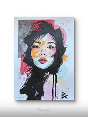 ABSTRACT PORTRAIT 11×15 Abstract Beautiful Asian Woman Watercolor Painting