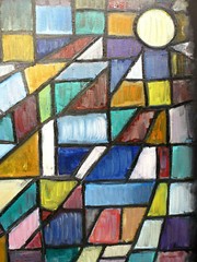 KEEP MARCHING ON abstract 16×20 Black canvas original painting signed Crowell