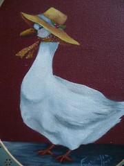Francelia Hugo, CUTE DUCK BIRD FOLK NAIVE OIL REALISM OIL PAINTING Country RURAL