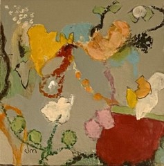 PLANTING AND PLANNING A Small Original Abstract Painting By Judie Mulkey Signed