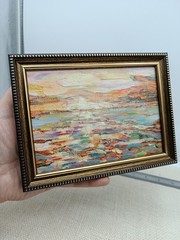 Coastal Tree Original Oil Painting 5×7 Framed Signed Seascape Landscape Wall Art