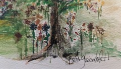 Framed Matted Signed Original Landscape Watercolor Painting 14″ x 11″