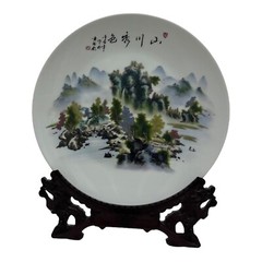 Plate 10″ Porcelain Decorative Painting Handmade with Stand 1 Piece Available a
