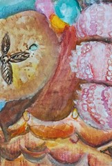 Original ACEO Sand Dollar Seashells Watercolor Painting – Mini Ocean Art