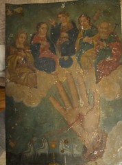 Rare Original Religious Oil On Tin Painting Mexico 1800-1830 Jesus’s Communion
