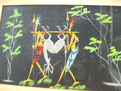 Nigerian African Painting Mid Century Signed