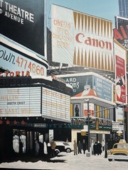 Original 1977 “TIMES SQUARE” NYC Oil/ Canvas Painting LISTED ARTIST D. Hayward