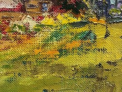 Oil painting Old House Ukrainian painter Fiberboard original landscape decor art