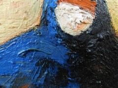 VTG Modern Abstract FAUVIST Expressionist Portrait Oil Painting Signed 12 x 12