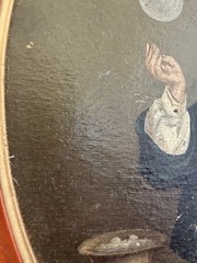 American Oil Painting „Young Boy Blowing Bubbles” After John Thomas Peele