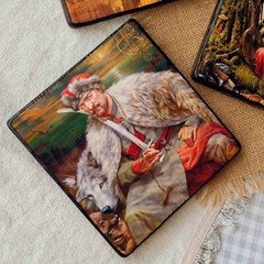 Ukranian Wooden Panel with Hanging on the Wall „General Ivan Sirko“ 15 x 15 cm