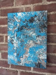 Original Acrylic Pour Painting Abstract Art signed canvas