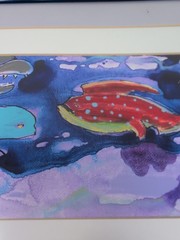 Billie Hutt Artwork Framed Fish Colorful „Sounds Fishy To Me!“ 1992