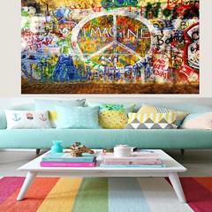 imagine Painting Graffiti Street Art Peace mural John Lennon Print Canvas