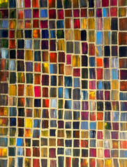 Painting Original Mosaic Abstract Art Matted 11×14 Acrylic Jimarieart