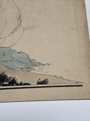 ANTIQUE ART DECO PAINTING ILLUSTRATION JOSEPH KRAEMER LISTED MOUNTAIN VIEW MEN
