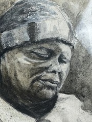 DOUGLAS GRIER, PORTRAIT OF AFRICAN AMERICA WOMAN, WATERCOLOR, SOUTH CAROLINA