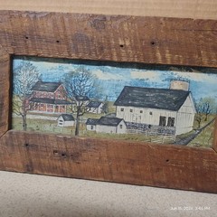 DOLORES HACKENBERGER PENNSYLVANIA FOLK ART BEILER AMISH FARM PAINTING