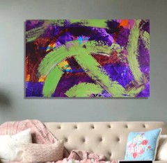 painting on canvas 39” X 62” Acrylic, Abstract, POP Art, giant