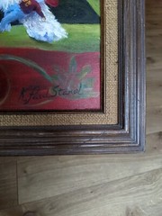 Shi Tzu Dog Art Original Oil Canvas Painting By Karen Paul Stanol