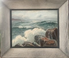 Mae Barbee Bruening, Texan (1908-1994) Oil Painting Laguna Beach CA Coastline