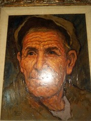 Emanuel Schary Original Oil on Board Painting Old Israeli Man – 1970s