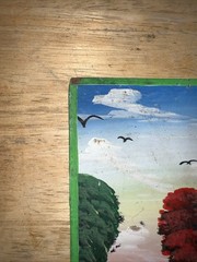 Haitian 2019 Lot Of 2 Hand Painted Folk Art, Waterside Settings & Landscapes