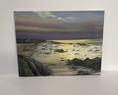 Vintage Signed Oil Painting- Coastal Seascape Waves 16×20 Canvas