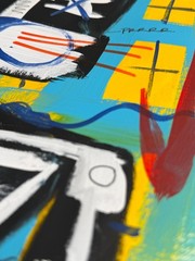 Vibrant Abstract NYC Cat #3 Pop Art Portrait – 14×11″ Painting Mixed Media Paper
