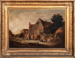 Large 17th century Dutch Village Tavern & Peasants – David Teniers (1610-1690)
