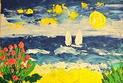 Original 3D Impasto Coastal Landscape Acrylic Painting Beautiful Gift Idea