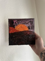 Mini Sunset Original Oil Painting 6×6”