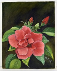 14″ Oil Painting Canvas Lea Mikel Still Life Amazing Rose Flower Bouquet #20