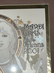 FRAMED MATTED MOUSIE ART NOUVEAU STYLE MARDI GRAS NEW ORLEAN 2001 SIGNED PRINT