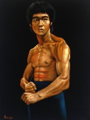 Bruce Lee by Argo, size 18×24, oil on black velvet