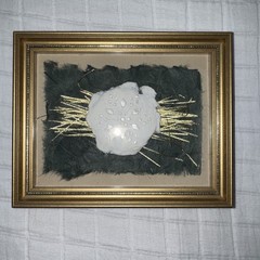 Small Embossed Pressed Paper Pulp Art Snowflake In Gold Frame