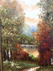 Framed Landscape Painting Oil on Canvas 20 1/2″ x 24 3/4″ Signed April