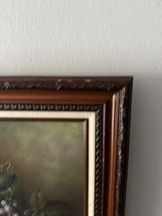 Signed Sam Original Oil Painting Fruit Still Life on Canvas Framed 26”x 30”