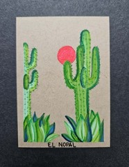 ACEO Original Abstract LOTERIA CARD SERIES by Veronica Lee/ beks_and _lo