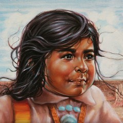 Untitled (Native American Child) By Anthony Sidoni Signed Oil on Canvas 12″x16″