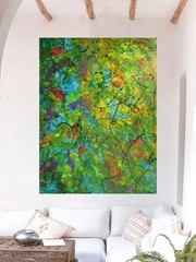 Jackson Pollock Style Giant Canvas Painting 84”X62” (7 Foot) Abstract Modern XL