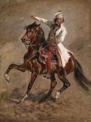 stunning oil painting handpainted on canvas-a man riding on a horse