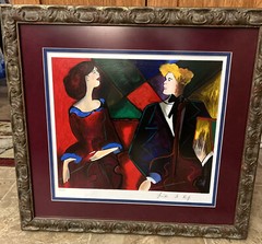 LINDA LE KINFF Ltd Edition 28/350 Embellished Serigraph on Canvas Signed/Framed