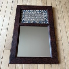 Sullins House Cross Stitch Alphabet Sampler with Mirror in Painted Frame