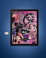 Carnival Dreamscape Expressionism Canvas Painting 11×14″ “Memoryscape” Art COA