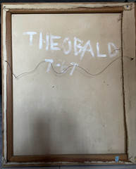 Theobald 1967 Original Oil On Canvas Two Woman Abstract Art31″X37″