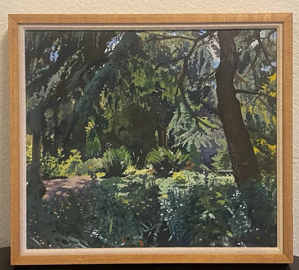 Peter Nye Forest Interior Oil Painting Titled Arboretum II Dated 1990