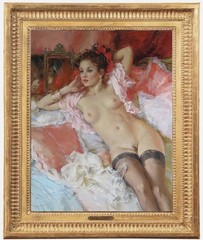 Hand-painted Impression oil painting art female woman nude on canvas 24″X36″